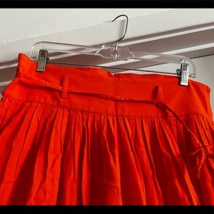 & Other Stories NWT Orange Pleated Midi Skirt